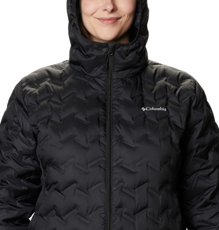 Women's Columbia Delta Ridge Long Down Jackets Black | Plus Size CA-RAL56